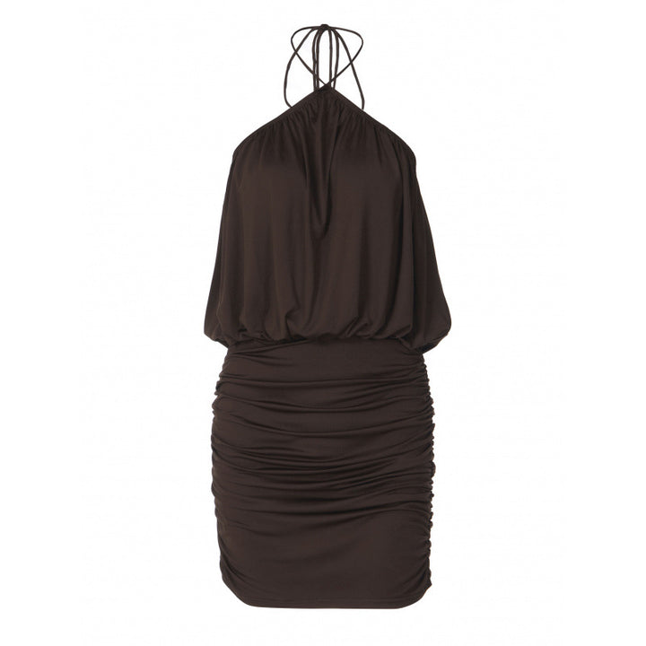 Damen Raffiniertes Wickelkleid mit Spaghetti-Trägern und gerafftem Saum Skovae
