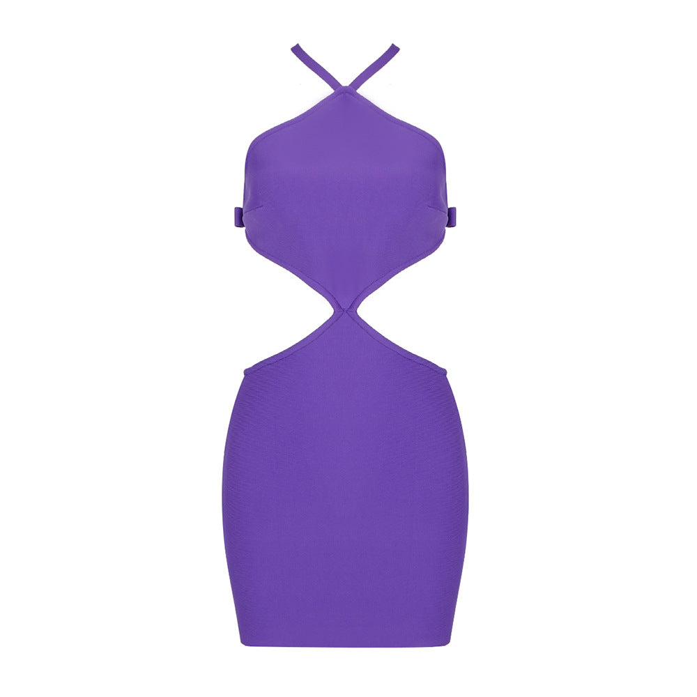 Dame figurformende Cut-Out kjole med halterneck design Skovae