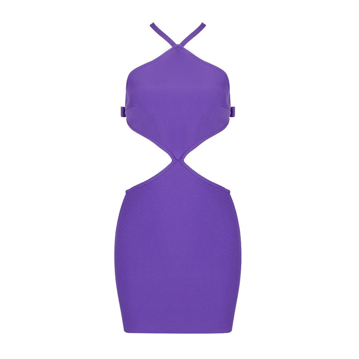 Dame figurformende Cut-Out kjole med halterneck design Skovae