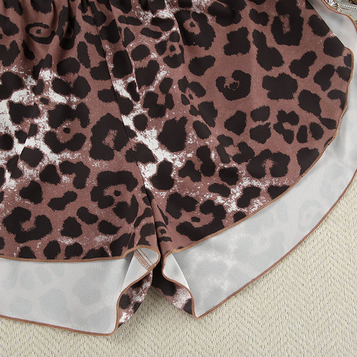 Dame Kimono-Nattøj med leopardmønster og løs pasform Stilla