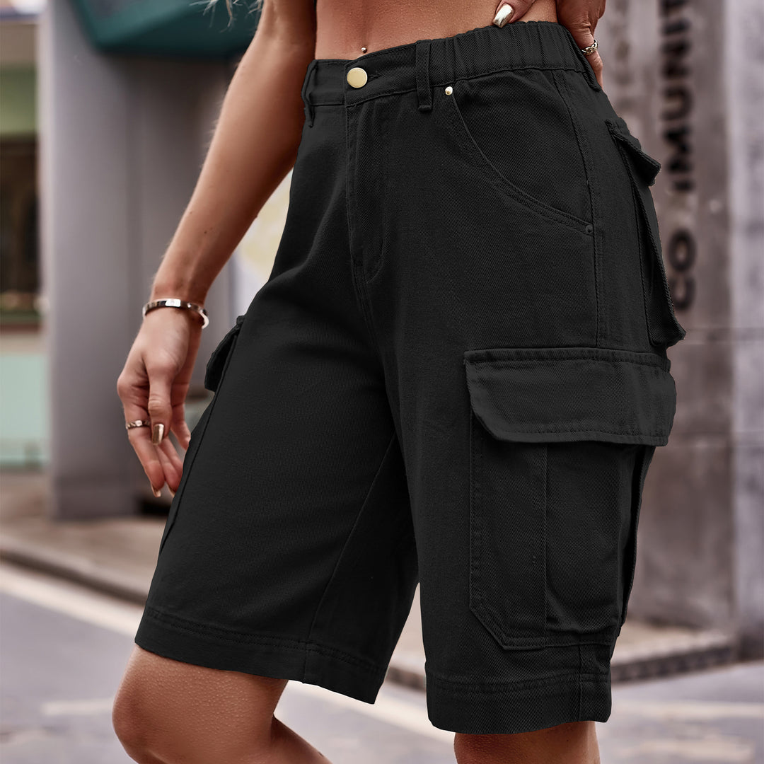 Dame cargo-shorts med elastisk talje og praktiske lommer Stilla