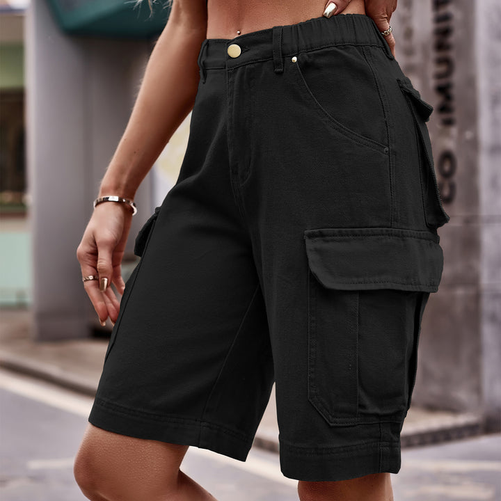 Dame cargo-shorts med elastisk talje og praktiske lommer Stilla