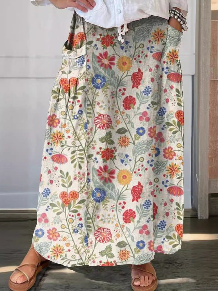 Stilla | Blomstret Maxi-Nederdel