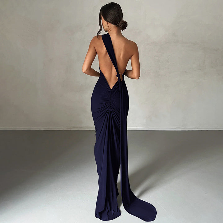 Damer Elegant One-Shoulder Aftenkjole Skovae