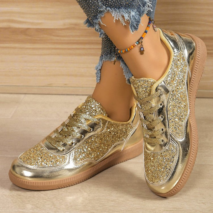 Dame Glitrende Sneakers med moderigtigt Overmateriale og behagelig Sål Stilla