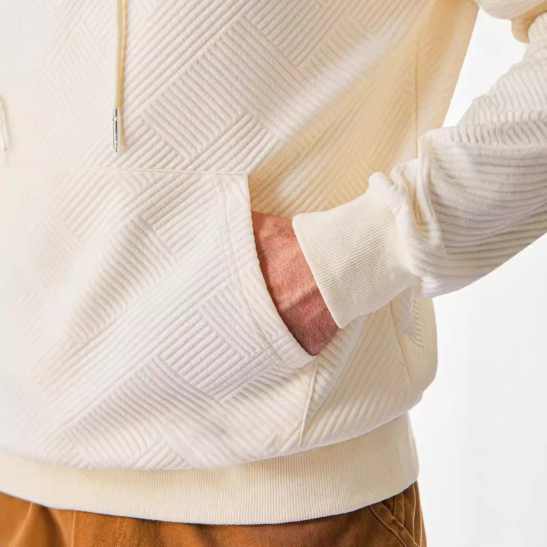 Herrer Hoodie med strukturelt mønster Stilla