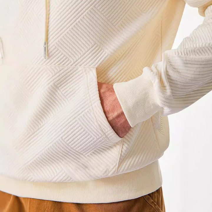 Herrer Hoodie med strukturelt mønster Stilla