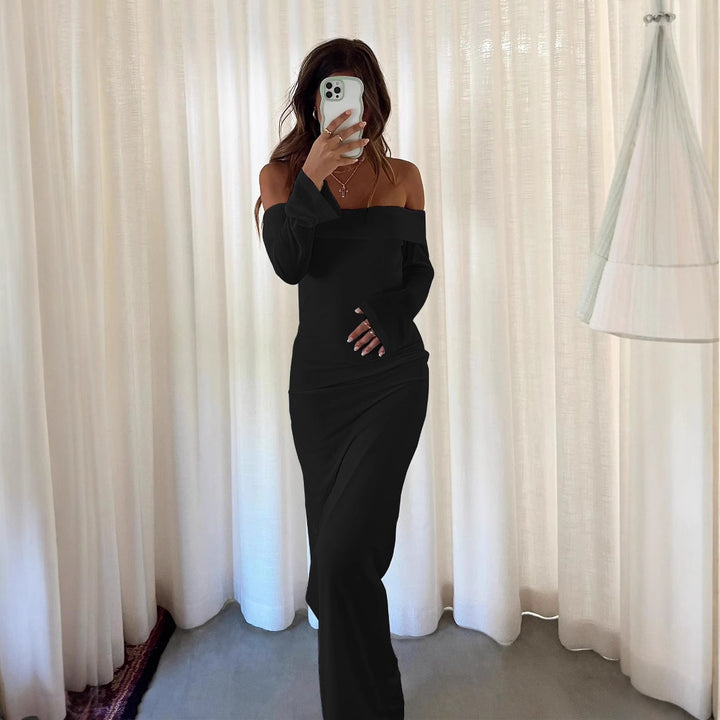 Damer Off-Shoulder Maxikjole med elegant snit og rynker Stilla