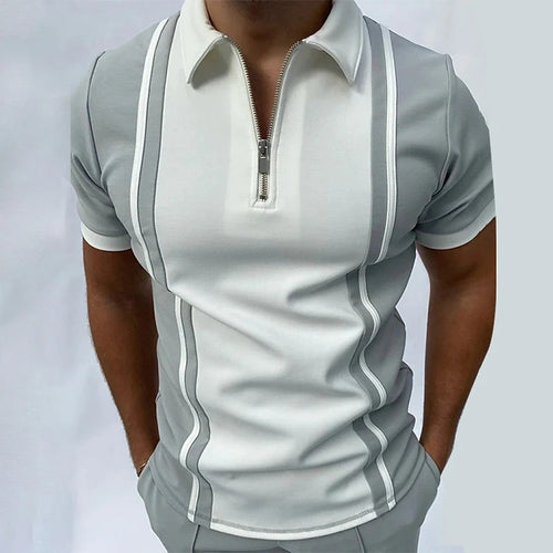 Herrer polo-shirt med fashionable lynlås og sporty design Stilla
