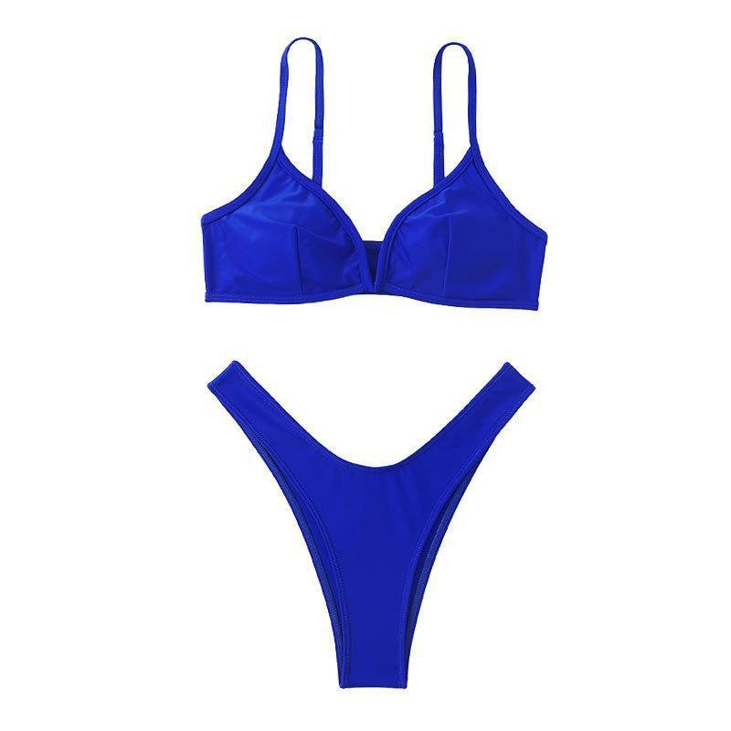 Damer trekant-bikini med dyb V-udskæring og elastisk talje Skovae