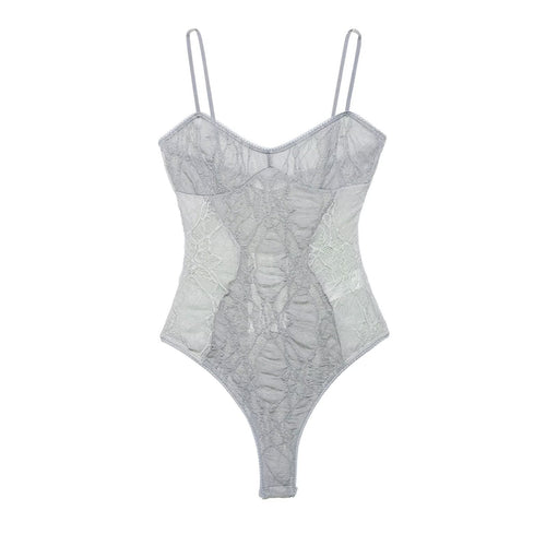 Dame spids bodystocking med forførende design og delicate stropper Skovae