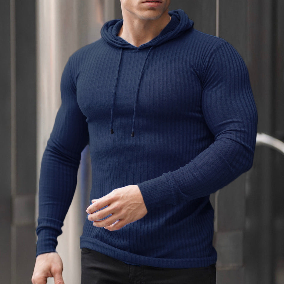 Herrer Hættepullover med struktureret ribdesign Stilla