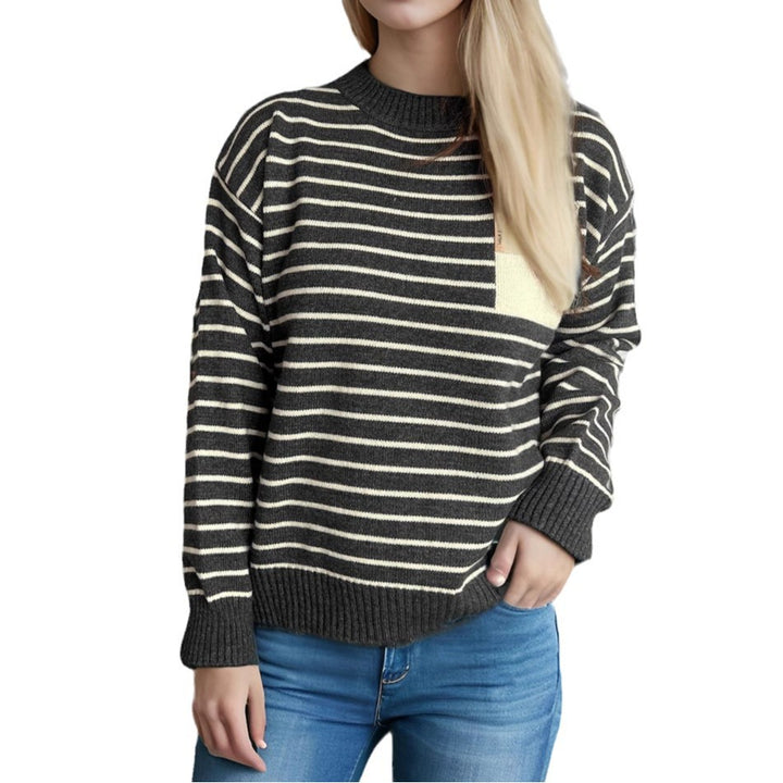Kvinders stribede sweater med en afslappet pasform og brede ærmer Stilla