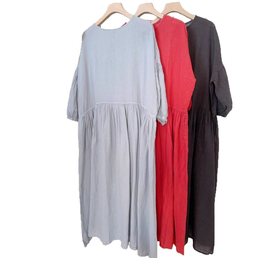 Femme Relaxed Fit Flowy Midi Kjole Stilla