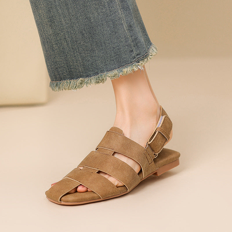 Femme Strappy Slingback Flade Sandaler med Fodbuestøtte Stilla