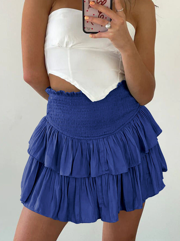 Dame luftig rynket shorts-nederdel Stilla