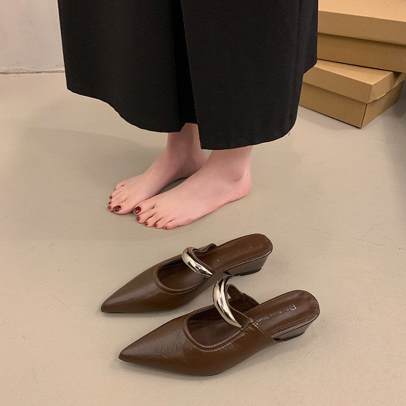 Dame spidse Slingback-muler med slankt spændeakcent Stilla