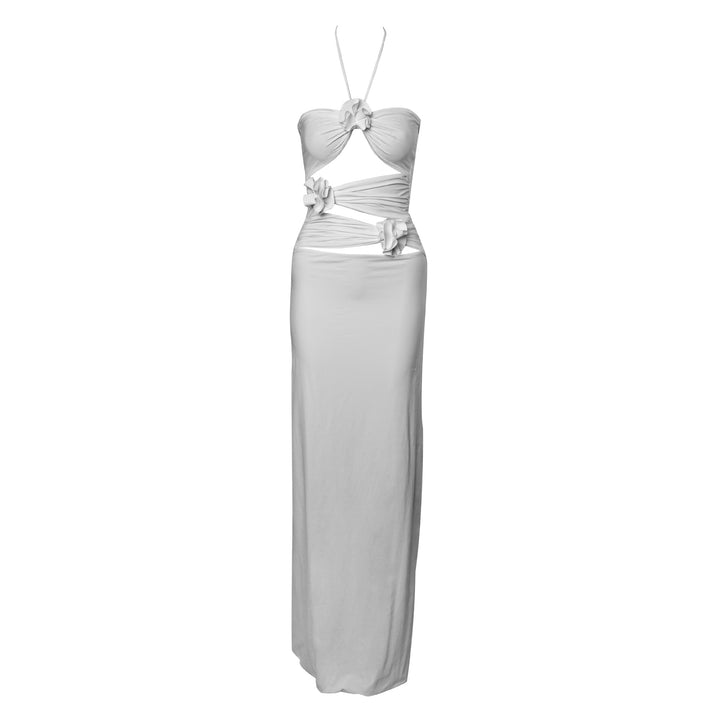 Dame Elegant Aftenkjole med raffineret indpakningslook og florale detaljer Stilla