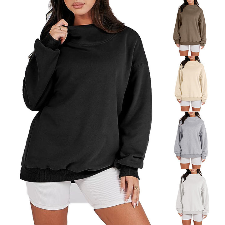 Damer afslappet oversized sweater lavet af blød bomuldsblanding med ribstrik-design Stilla