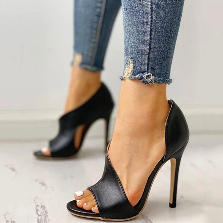 Dame Peep-Toe High Heels med elegant stropdesign og komfortabel hæl Stilla