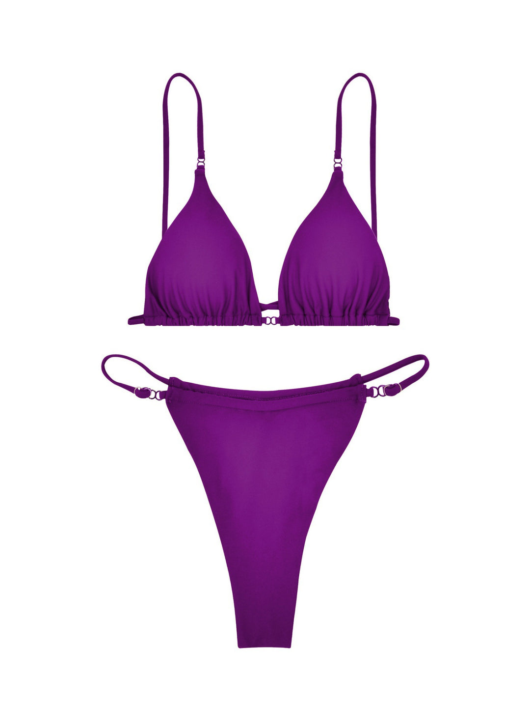 Dame Triangel-Bikini-Sæt med justerbare stropper og figursygende pasform Skovae