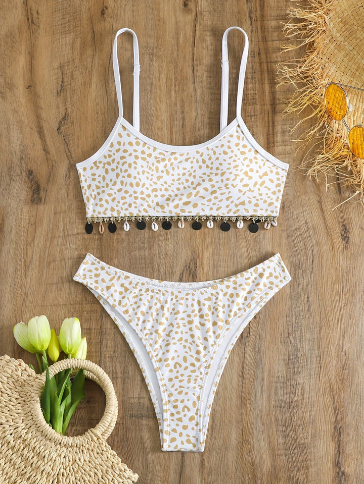 Dame bikini sæt med moderigtig dyreprint og elegante udsmykninger Skovae