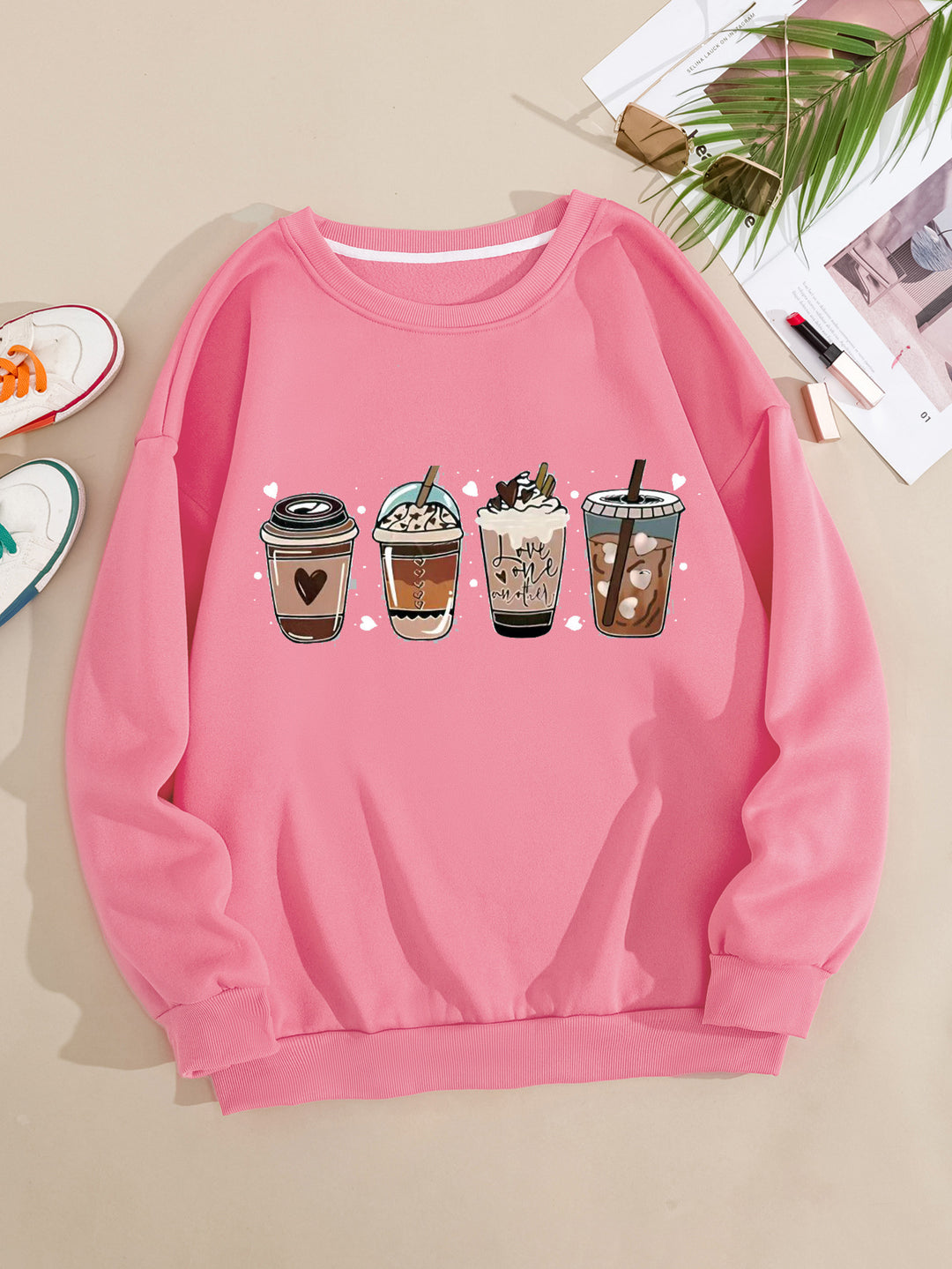 Kvindernes Komfortable Sweatshirt med Kaffemotiv Skovae
