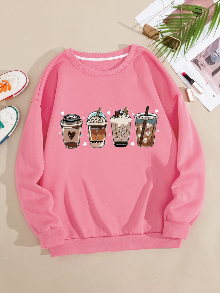Kvindernes Komfortable Sweatshirt med Kaffemotiv Skovae