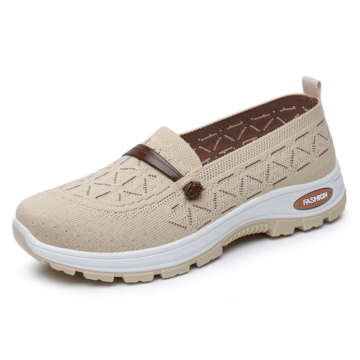 Femme Stilfulde Slip-On Komfort Sneakers med dekorativt strikdesign Stilla