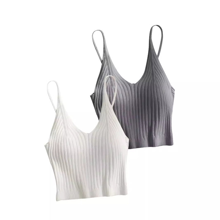 Damer elegant, ribbet Crop-Top Stilla