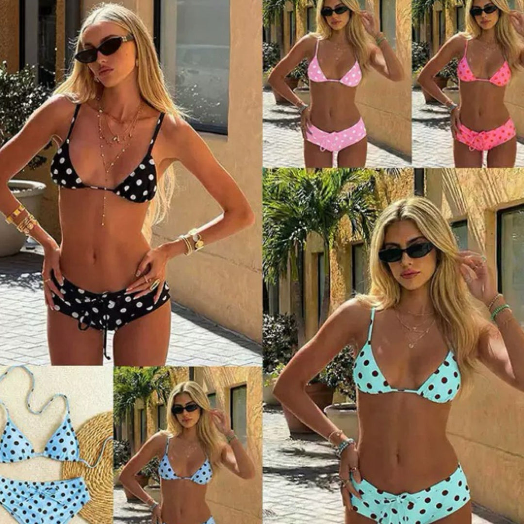 Dame Trendy prikket bikini med justerbare trusser Skovae
