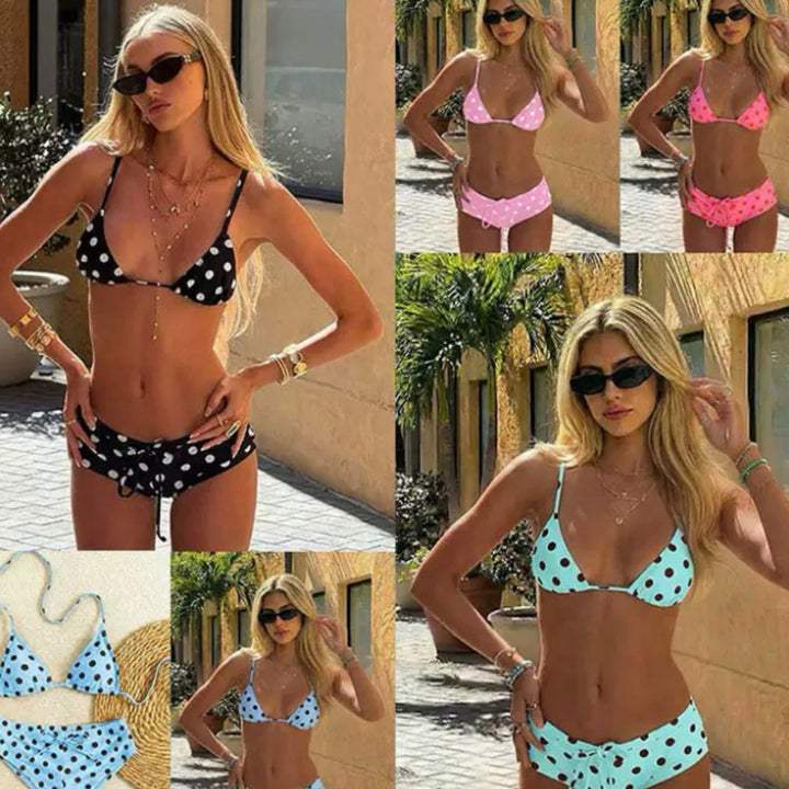 Dame Trendy prikket bikini med justerbare trusser Skovae