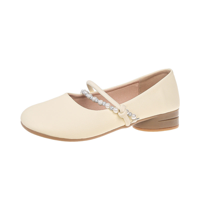 Dame Ballerinas med elegant rem og moderne perleaccent Stilla