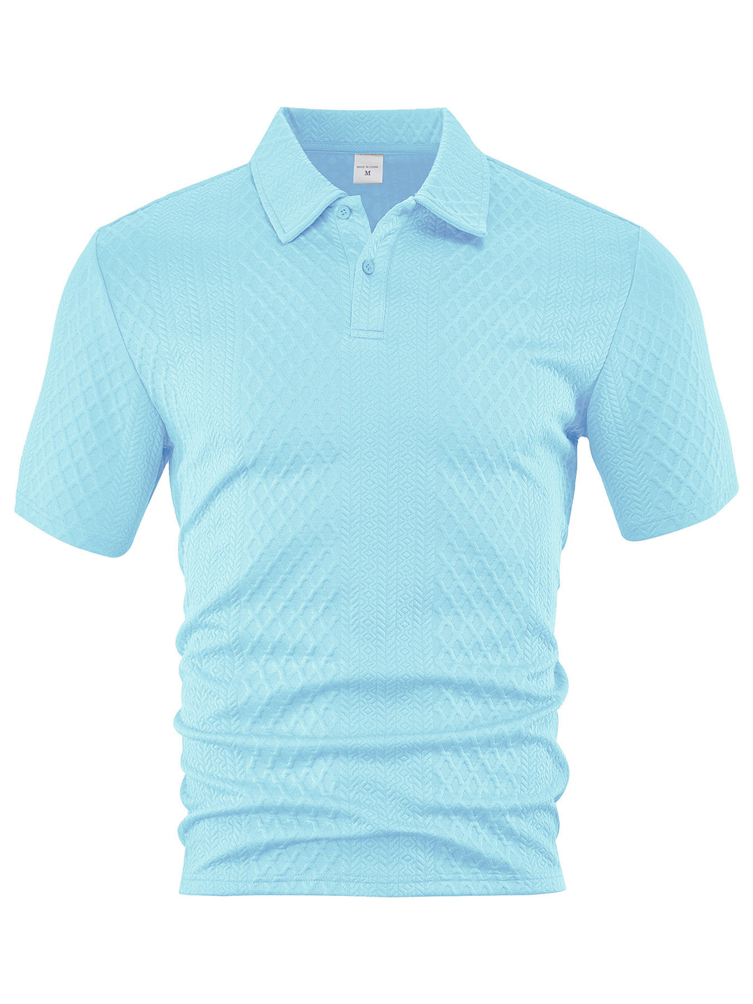 Herrer nan tekstureret jacquard-polo shirt kortærmet smal pasform med polo krave Skovae