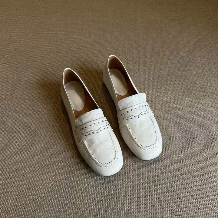 Dame Stilige Ruskinds Slippers med dekorative Nitter Stilla
