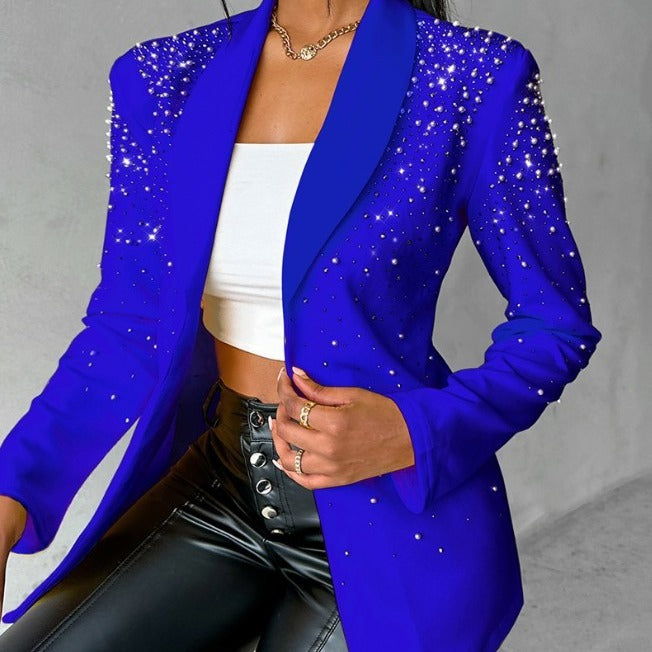 Dame elegant couture-jakke med glitrende applikationer Stilla