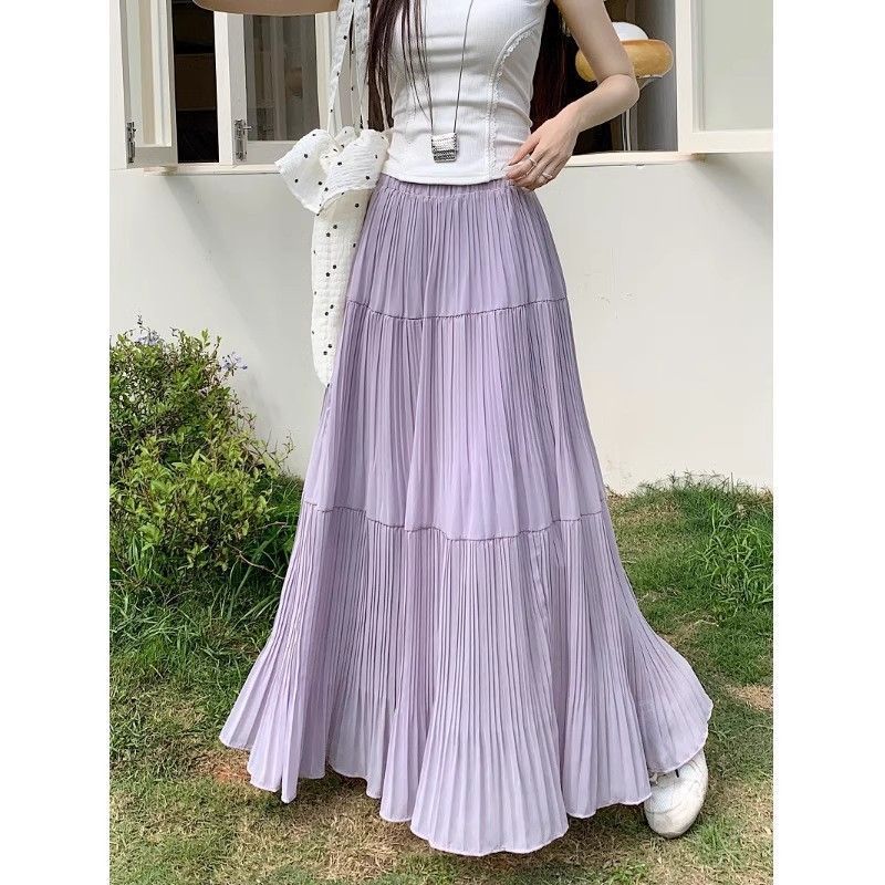 Dames maxi skirt med elegante plisseringer Stilla