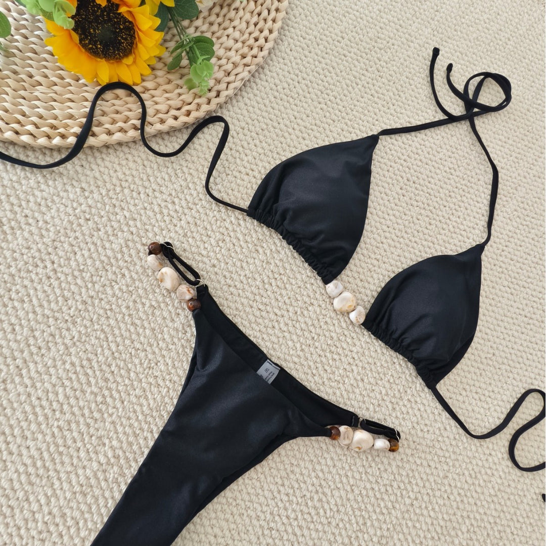 Damer Triangel-Bikini med sofistikeret knude-detalje og justerbare stropper Skovae