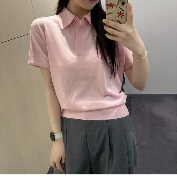 Dame polo shirt med klassisk krave og afslappet snit Stilla