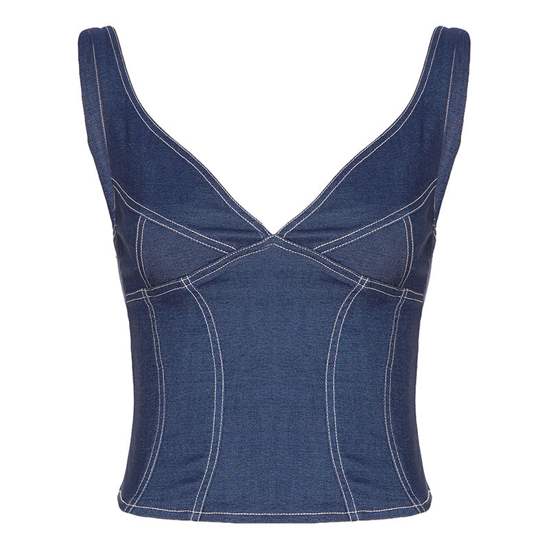 Dame Capri-jeans med trendy snit og rustikale knapdetaljer Skovae