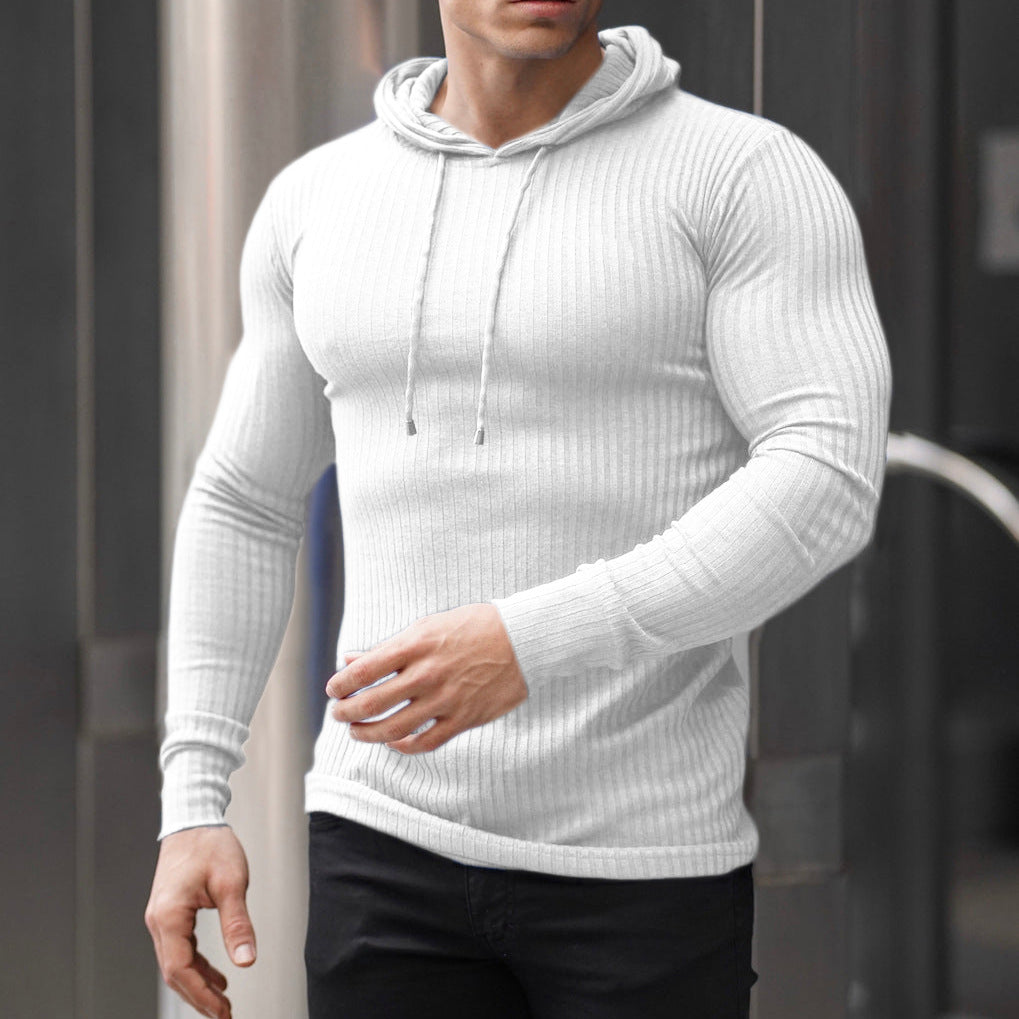 Herrer Hættepullover med struktureret ribdesign Stilla