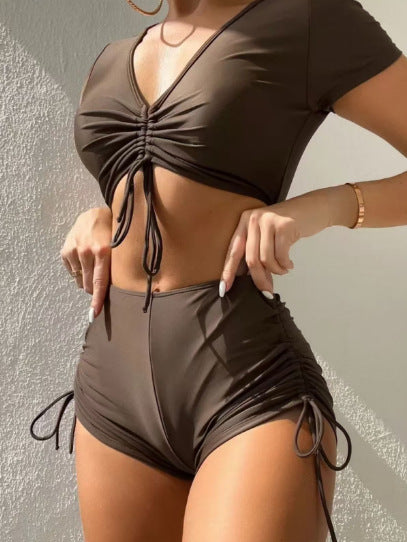Dame Sporty bikini set med moderne drapering Skovae