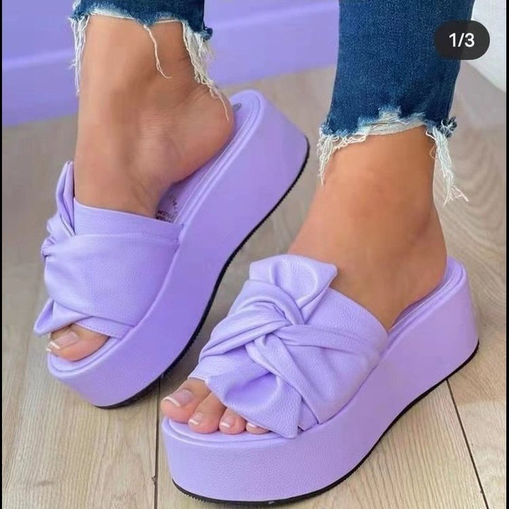 Dame Wedge-Sandaler med charmerende slips-design og skridsikre såler Stilla