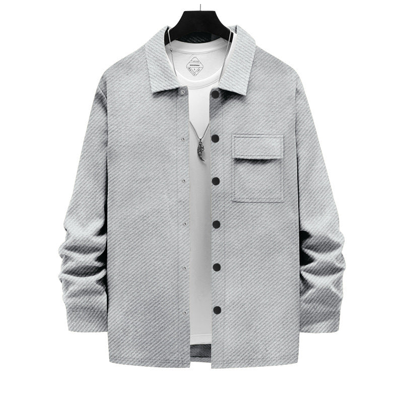 Herrer afslappet button-down skjortejakke med brystlomme og struktureret design Stilla