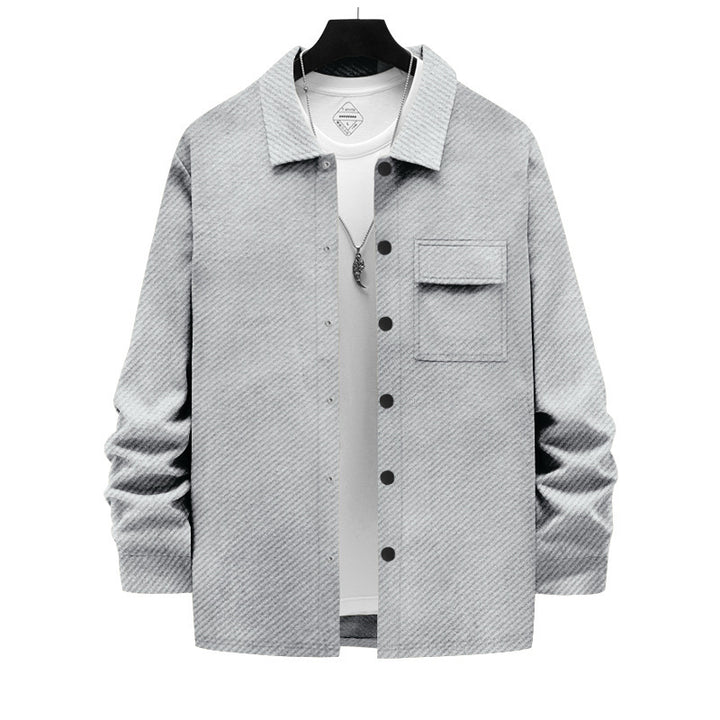 Herrer afslappet button-down skjortejakke med brystlomme og struktureret design Stilla