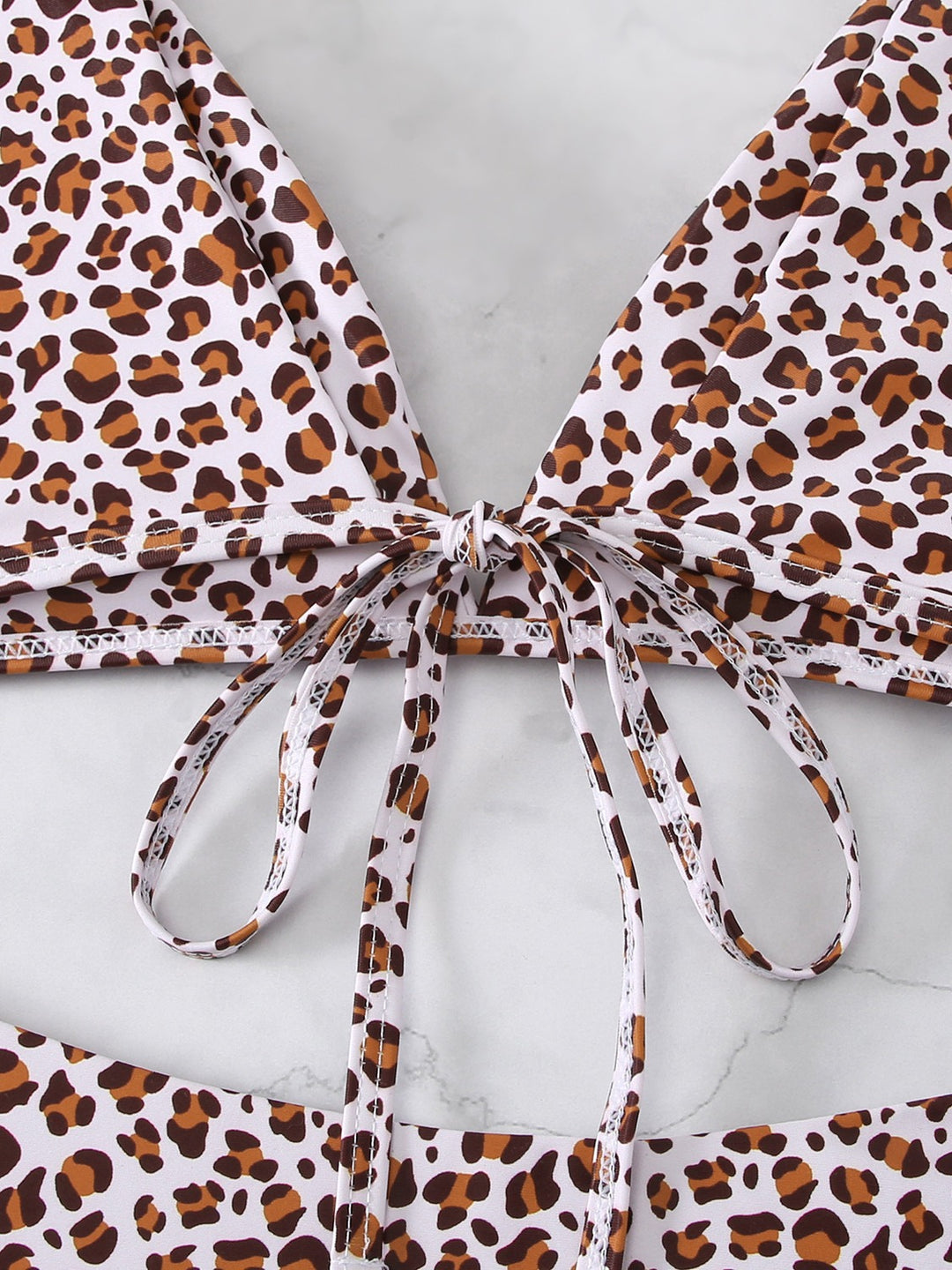 Dame Leopardmønster Høj Bikini Sæt Stilla