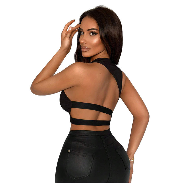 Kvinders crop top med elegant ribdesign og smalle stropper Stilla