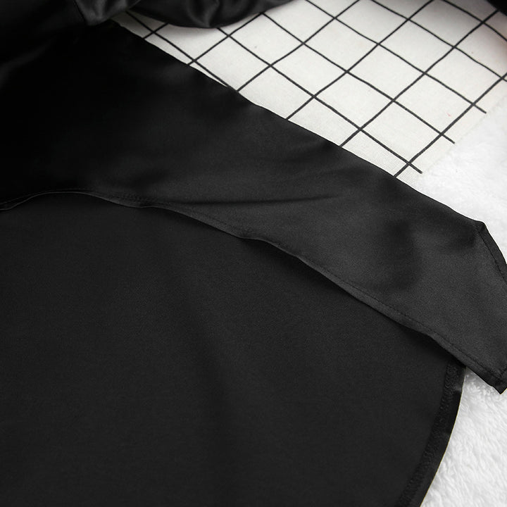 Dame Satin Jumpsuit-Sæt med afslappet elegance og bredt ben Stilla