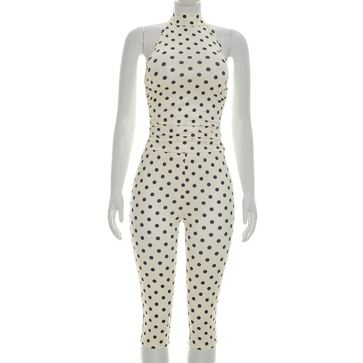 Damen Sportlicher Bodysuit mit modischem Polka-Dot-Muster Skovae