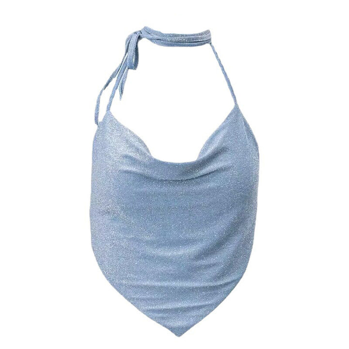 Dame Glitrende Halterneck Cowl Top Stilla